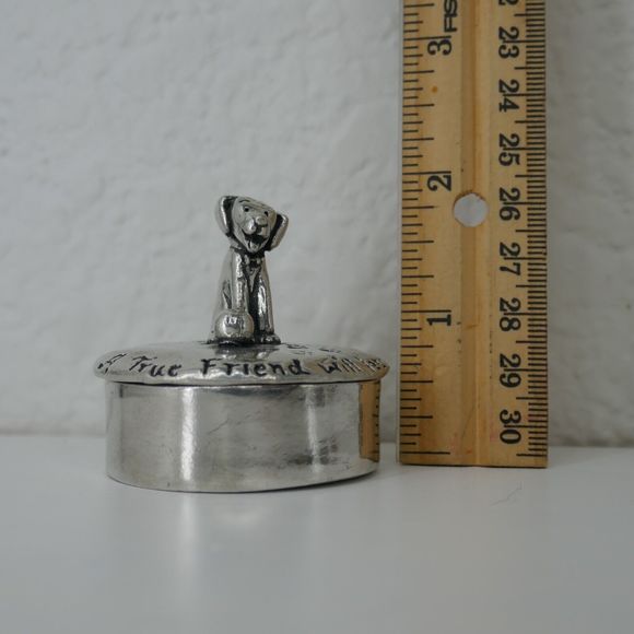 Pawprints on Your Heart Puppy Dog Keepsake Trinket Wish Box Pewter Basic Edition - Picture 3 of 10